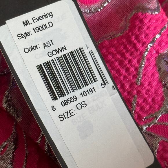 NEW Monique Lhuillier Floral Metallic Gown Maxi Dress Pink Size‎ 4 - Picture 9 of 9